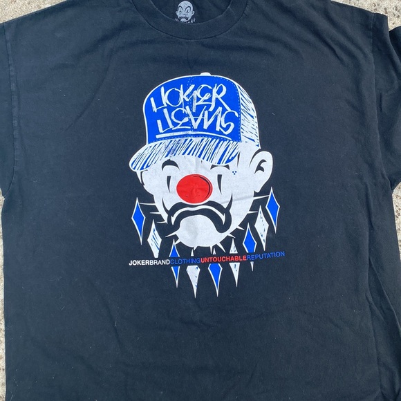 Joker Brand Clown Logo Mr Cartoon Joker Jeans Untouchable Reputation Grailed tee - Picture 7 of 7